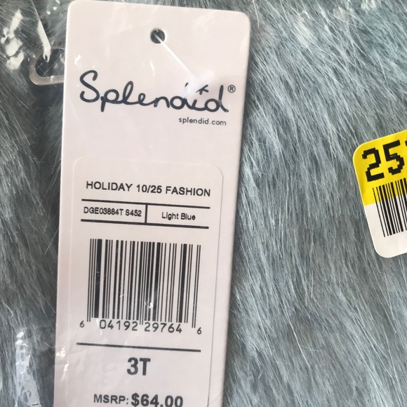 NEW TODDLER GIRL 3T FAUX FUR VEST JACKET FULL ZIP BY SPLENDID NWT - Picture 4 of 6